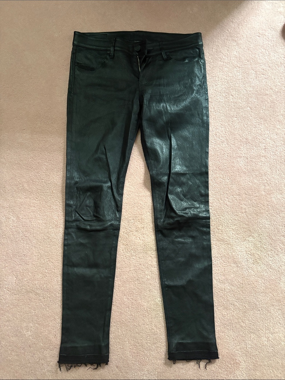 RTA Black Leather Skinny Pants